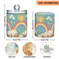 thumbnail image 5 of Yayeee 4 Pack Qtip Holder Bathroom Cotton Swab Canister with Lid Clear Dispenser Set, Retro Beige Rainbow, 5 of 6
