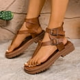 thumbnail image 4 of KEGIRLOM Women's Fashionable Casual Versatile Exquisite Decoration Spring And Summer Fashion Beach Sandals Brown 6.5, 4 of 7