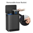 thumbnail image 7 of Garvee Stainless Steel 16 Gallon Trash Can, Step-On Dual Trash Bin, Black, 7 of 7