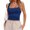 Navy blue, variant on Sleeveless Solid Color Square Neckline Women Slim Fit Skinnt Tank Tops Camisole