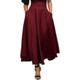 thumbnail image 3 of Falda plisada de verano para mujer, falda de cintura alta para uso diario, falda larga elástica versátil, falda informal, falda de color liso, falda de línea A, falda de verano de moda,, 3 of 4