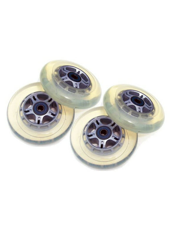 4 Clear Wheels W/Abec7 Bearings for RAZOR SCOOTER 100mm