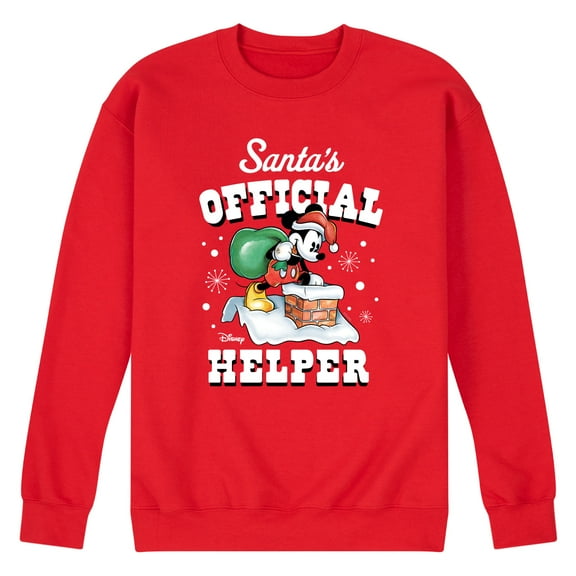 Disney - Santas Official Helper Mickey - Men's Crew Fleece Sweatshirt Sweatshirt