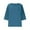 Blue, variant on 3/4 Length Sleeve Womens Tops Summer Casual Plus Size Linen Shirts Loose Crew Neck Solid Color Blouses(S-5XL)