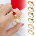thumbnail image 3 of Rings Creative Sand Gold Set Zircon Gold Plated Rings T5D4 N9N0, 3 of 9
