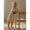 thumbnail image 5 of Loicainy Infant Baby Boy Summer Outfits 3 6 12 18 Month Letter Embroidered Crew Neck Short Sleeve Romper and Shorts 2 Pcs Clothes Set, 5 of 9