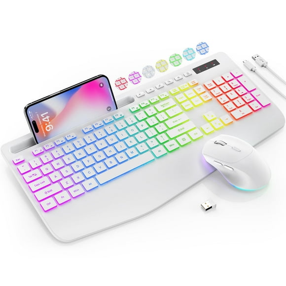 Combo de teclado y ratón inalámbricos SABLUTE KL3 PRO White
