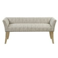 thumbnail image 2 of 49.5 Inch Accent Bench Chair with 4 Wood Legs, Upholstered Bed End Bench with Armrest and Backrest, Small Chair for Living Room Bedroom Dining Room, Multi-color, 2 of 7