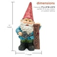 thumbnail image 4 of Alpine Corporation 12" Gnome with 'Welcome' Sign Garden Statue, 4 of 12