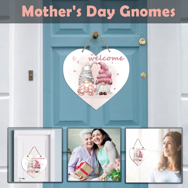 Letrero de Bienvenida para Puerta de Entrada onlyliua Corazón Día de La Madre