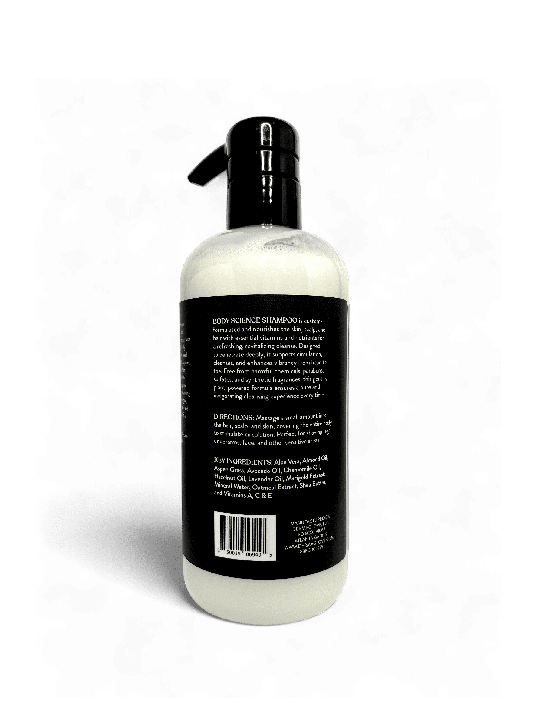 Body Science Shampoo - Botanical Cleanser for Hair, Scalp & Skin with Aloe, Avocado, Shea & Chamomile - 16 Fl Oz (Pack of 1)