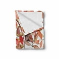 thumbnail image 2 of Nature Soft Flannel Fleece Throw Blanket, Northwoods Falling Leaves Fall Colors Tree Branches Flower Blossoms, Cozy Plush for Indoor and Outdoor Use, 50" x 70", Coral Taupe, by Ambesonne, 2 of 6