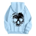 thumbnail image 6 of Women's Halloween Hooded Sweatshirts Skull Graphic Long Sleeve Drawstring Pullover Tops Skeleton Print Hoodie Shirts, 6 of 6