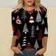 thumbnail image 1 of Pntutb Mujeres Casual Imprimir Navidad suelta tres cuartos manga cuello redondo tops Pntutb Pntutb-6459, 1 of 5