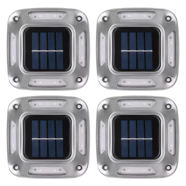 Ounissouiy El paso solar impermeable enciende la instalación fácil para las luces que acampan al aire libre de la seguridad al aire libre al Iluminación y accesorios luz cálida 4 piezas
