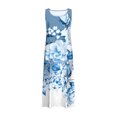 thumbnail image 4 of FcBaudy Robe Sans Manches Col Rond, Robes d'Été pour Femmes, Robes Femmes Robe Longue Imprimée Sans Manches et en Lin Col Rond Robe Femmes, 4 of 5