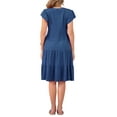 thumbnail image 3 of INSPIRE CHIC Women's Ruffle Sleeve V Neck Summer Sundress Tiered Midi Dress XL Blue, 3 of 6