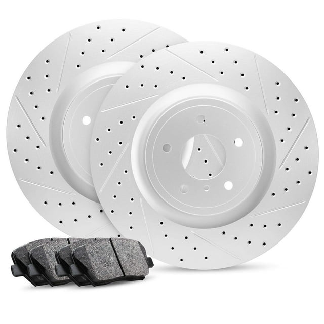 R1 Concepts Rear Brakes and Rotors Kit |Rear Brake Pads| Brake Rotors and Pads| Ceramic Brake Pads and Rotors |fits 2012-2020 Tesla S, 2016-2021 Tesla X