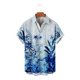 thumbnail image 2 of Camisa suelta de manga corta con estampado hawaiano y bolsillo en el pecho con solapa para hombre Pompotops oipoqjl44047, 2 of 4