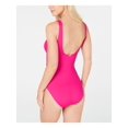 thumbnail image 2 of LAUREN RALPH LAUREN Women's Pink Stretch Shirred Removable Cups Deep V Neck Twist Front Beach Club Underwire One Piece Swimsuit 12, 2 of 2