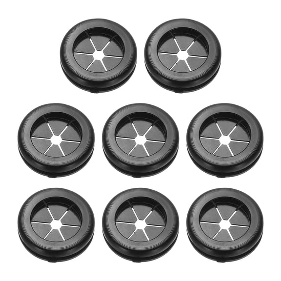 0.8" Drill Hole Rubber Grommets, 8Pcs Desk Grommet Cable Grommet, Black