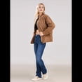 thumbnail image 4 of Chaquetas Acolchadas para Mujer, Informales, de Cuello Alto, Larga, Abrigos de Invierno Extragrandes con Cremallera Caqui Oscuro XXL, 4 of 7