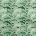 thumbnail image 1 of oneOone Georgette Viscose Light Green Fabric Beach Dolphin With Dot Texture Sewing Material Print Fabric By The Yard 42 Inch Wide, 1 of 4