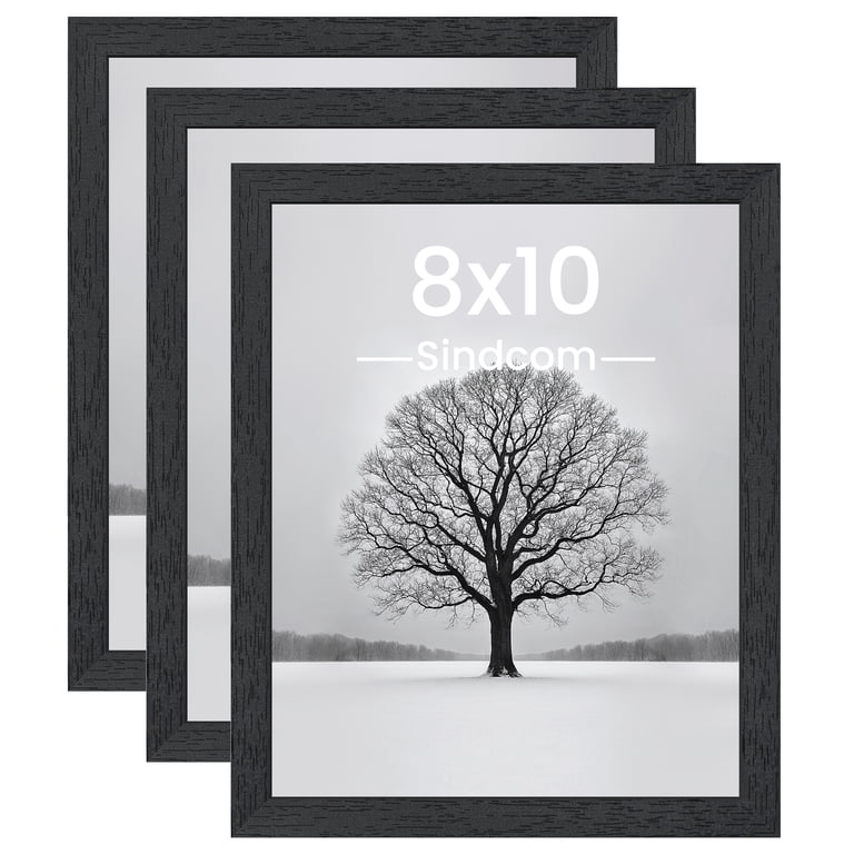 Sindcom 8x10 Wood Picture Frames, Set of 3, Black photo 1