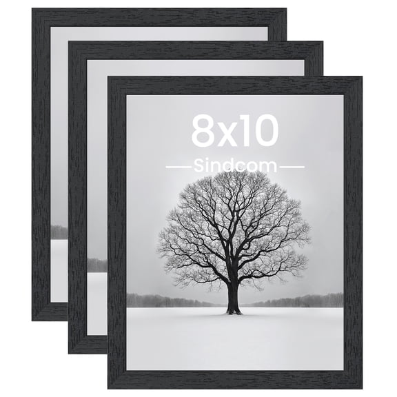 Sindcom 8x10 Wooden Picture Frames, Wall Gallery Photo Frames, Black Poster Frames, Set of 3