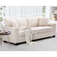 thumbnail image 5 of WhizMax 3-Seater Sofa Couch, 83" Wide Teddy Velvet Comfy Couch with Deep Seat, Lounge Cozy Sofa for Living Room Apartment Small Space, Beige, 5 of 13