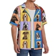 thumbnail image 2 of Picia funny dogs Pattern Men's Linen Shirts Short Sleeve Cuban Beach Shirts Casual Shirts Button Down Shirt for Men Beach Summer Wedding Shirt-3X-Large, 2 of 5
