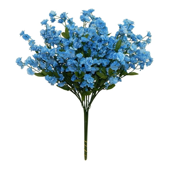 Ice Blue Baby Breath 18in Artificial Polysilk Faux Fake Flower Gypsophila Stems for Craft Home Garden Bouquet Arrangement Ceremony Wedding Arch Floral Wall Aisle Decor (Light Blue, Set of 2 Dozen)
