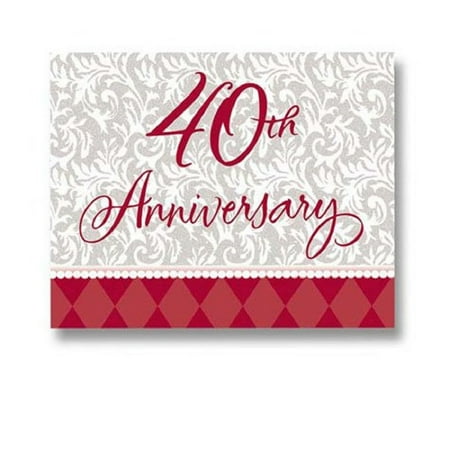40th Wedding Anniversary Invitations - Ruby Wishes 40th Wedding Anniversary Invitations, 8ct 4 x 5