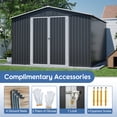 thumbnail image 6 of FFZ 10x10 FT Large Outdoor Metal Storage Shed Heavy-Duty Black 113.7x117.68x79.21 inch, 6 of 14