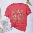 thumbnail image 2 of Blusas de Verano de las Mujeres Flor Impresa Cuello Redondo Manga Corta Superior, Verano Superior de las Mujeres, 2 of 4