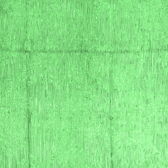 Ahgly Company Indoor Square Abstract Emerald Green Modern Area Rugs, 4' Square