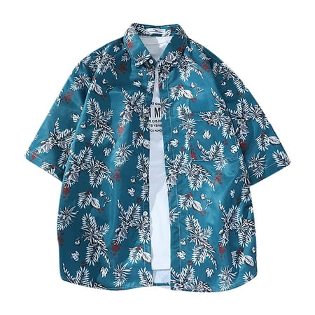 

Ichuanyi Womens Fall Tops Clearance Men And Women s Summer Hawaiian Stly Printing T-Shirts Short Sleeve Tops