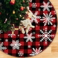 thumbnail image 5 of Christmas Tree Skirt, 30 Inch Red Countryside Tree Skirt with White Snowflake Printed, Small Rustic Tree Mat for Home Party Holiday Winter Indoor Xmas Decorations, 5 of 6
