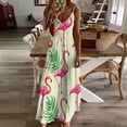 thumbnail image 3 of Flamingo Pattern Fine Art Sleeveless Dress Summer Dress Woman 2025, 3 of 7