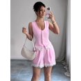 thumbnail image 4 of Women'S Summer 2 Piece Outfits High Waisted Short Sets Vest Pink S, 4 of 9