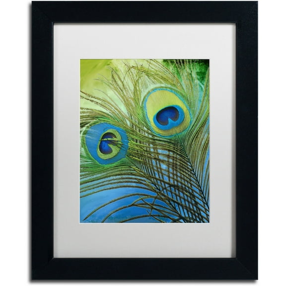 Trademark Fine Art "Peacock Candy I" Canvas Art by Color Bakery White Matte, Black Frame