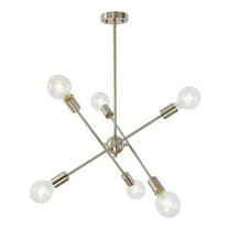Modern Sputnik Chandelier Lighting 6 Lights Brushed Chandelier Century Pendant Lighting Ceiling Light Fixture for Hallway Bar Kitchen Dining Room