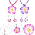 thumbnail image 3 of 2 juegos de collar de flores hawaianas para mujer, joyería hawaiana, pendientes hawaianos, flores de plumeria hawaiana, joyería de moda, collar de flores de arcilla, pendientes. Afortunado Sencillez, 3 of 5
