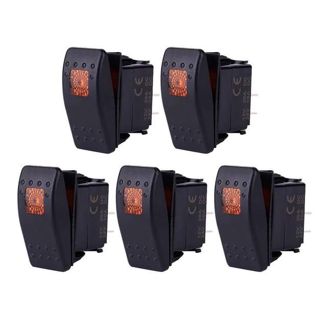 10 Pieces red and Orange LED Light 12V 20A / 10A 24V car and boat Marine 3Pin Switch Sharpla Interruptor de palanca de ranocker 12V 20A