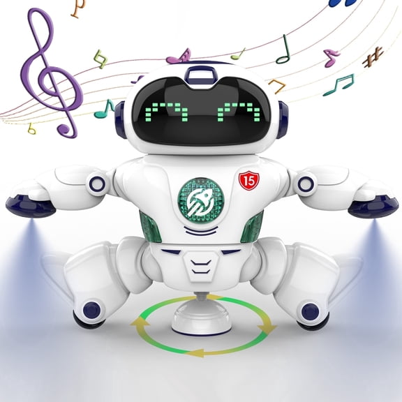 Babyltrl Robot Toys for Kids,Smart Space Dancing Robot Singing Walking Intelligent Educational Toys with Disco Light /360° Rotation,for Ages 3-6 Boy Girls Toddlers,White
