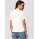 thumbnail image 3 of Top con volantes Allegra K para mujer cuello alto manga corta blusas casuales de negocios blanco L, 3 of 6