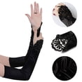thumbnail image 4 of Guantes de satén con codo largo, elásticos de 21 pulgadas, guantes de ópera de los años 20, guantes de baile para mujer para fiestas de noche, 4 of 5