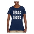 thumbnail image 2 of Wild Bobby Jerry Springer 90's TV Talk Show Host Jerry Jerry Chant Famous People Womens Graphic Tee, Navy, Medium, 2 of 6
