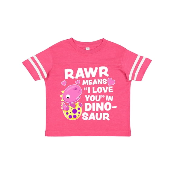 Inktastic Rawr Means I Love You in Dinosaur Valentine in Pink Girls Toddler T-Shirt