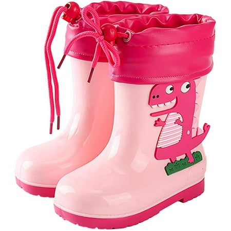 

Kids Dinosaur Rain Boots Boys Girls Wellington Boots Non-Slip Cozy Unisex Children Wellies Rubber Rain Shoes